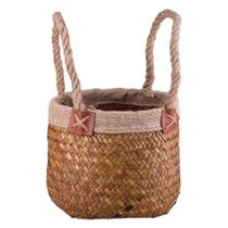 Cesto Redondo 22cm com Alças Fibra Natural Zukka Cazza