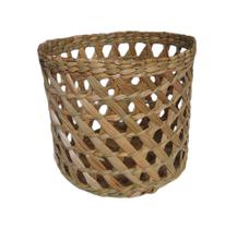 Cesto Redondo Cachepot Organizador Taboa Natural 25x22 Cesto Redondo Cachepot Organizador Taboa Natural 25x22