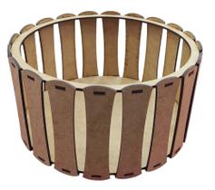 Cesto Redondo em MDF Cru Nude 22x22x11cm para Decoração e Presentes Cesto Redondo em MDF Cru Nude 22x22x11cm para Decoração e Presentes