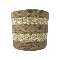 Cesto Redondo Fibra Natural M 23X22 Cachepô Cesta Decoração