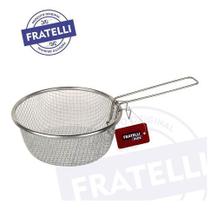 Cesto Redondo Inox Para Cozinhar E Fritar Com Cabo Fratelli