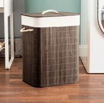 Cesto Retangular de Bambu Orgânico Natural Lavanderia Banheiro - Mimo Style