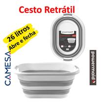 Cesto Retrátil 26L Lavanderia Powermaid Camesa