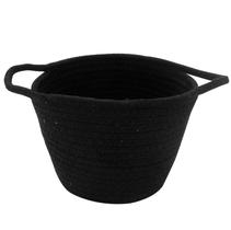 Cesto Round Gist Cotton com Alça Black 30cm - Mimo Style Cesto Round Gist Cotton com Alça Black 30cm - Mimo Style