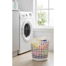 Cesto Roupa Flexível Branco 44L Plástico Resistente 44x55cm