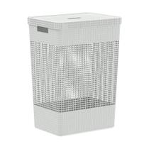 Cesto Roupa Grid Branco Oceano 49 L Tampa 38 X 28 X 55,2 Cm Cesto Roupa Grid Branco Oceano 49 L Tampa 38 X 28 X 55,2 Cm