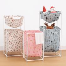 Cesto Roupa Suja Duplo 2 Andares Divisórias Multiuso