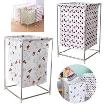Cesto Roupa Suja Lavanderia Inox Desmontavel Portatil Quarto Organizador Brinquedos Roupeiro Impermeavel