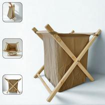 Cesto Roupa Suja Multiuso 45 Litros Caqui Organizador Brinquedo Quarto
