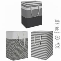 Cesto Roupa Suja Organizador Dobrável Lavável Com Alça Grande