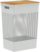 Cesto Roupas Closet Grid Tampa Bambu 49 Litros Cg 455 Branco Cesto Roupas Closet Grid Tampa Bambu 49 Litros Cg 455 Branco