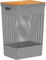 Cesto Roupas Closet Grid Tampa Bambu 49 Litros Cg 455 Chumbo Cesto Roupas Closet Grid Tampa Bambu 49 Litros Cg 455 Chumbo