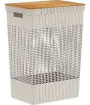 Cesto Roupas Grid 49l Tampa Bambu Cg455bgf - Ou Cor Bege Cesto Roupas Grid 49l Tampa Bambu Cg455bgf - Ou Cor Bege