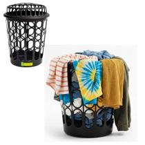 Cesto roupas suja redondo telado 30 litros com tampa multiuso