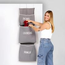 Cesto Saco De Roupa Suja De Pendurar Atrás Da Porta Cor Cinz Cesto Saco De Roupa Suja De Pendurar Atrás Da Porta Cor Cinz