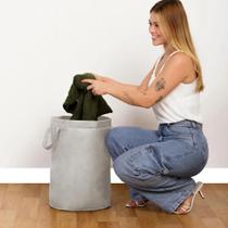 Cesto Saco Para Brinquedo Roupa Suja Grande Dob Off- White Cesto Saco Para Brinquedo Roupa Suja Grande Dob Off- White