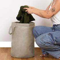 Cesto Saco Para Brinquedo Roupa Suja Grande Dobrável Cáqui