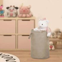 Cesto Saco Para Brinquedo Roupa Suja Grande Dobrável Cáqui Cesto Saco Para Brinquedo Roupa Suja Grande Dobrável Cáqui