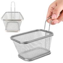 Cesto Servir Porções Batata Fritas Empanados Frango Em Inox Cesto Servir Porções Batata Fritas Empanados Frango Em Inox