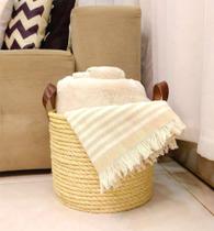 Cesto sisaL CRU organizador de sala 37x32 cm.