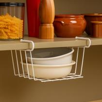 Cesto Suspenso Organizador de Armário Pequeno Branco 22Cx18Lx10A cm Prático e Resistente DiCarlo by BSMIX Cesto Suspenso Organizador de Armário Pequeno Branco 22Cx18Lx10A cm Prático e Resistente DiCarlo by BSMIX