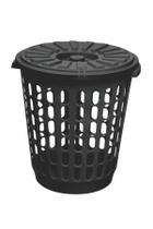 Cesto Telado Com Tampa Reciclado Branco Preto Cinza 30L