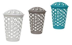 Cesto Telado de Roupas Redondo com Tampa 30 Litros - Marbel