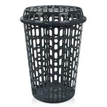Cesto Telado Organizador 60 Litros Com Tampa Preto Arqplast
