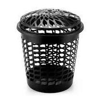 Cesto telado preto c/ tampa 30lt - arqplast