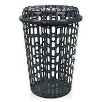 Cesto telado preto c/ tampa 60l - arqplast