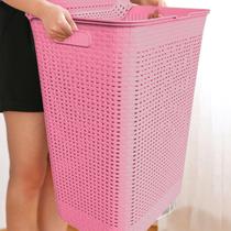 Cesto Telado Rattan De Roupas Suja Com Tampa Diversas Cores Organizador Resistente 72 Litros - Aja Elias Macedo Cesto Telado Rattan De Roupas Suja Com Tampa Diversas Cores Organizador Resistente 72 Litros - Aja Elias Macedo