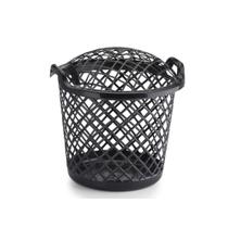 Cesto Telado Redondo com Tampa 30L Cores Variadas Preto Cinza e Branco