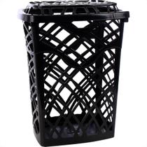 Cesto Telado Retang.Preto 60Lt-3084