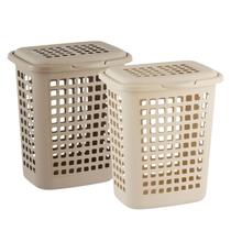 Cesto Telado Retangular Lavanna C/Tampa 30l Bege
