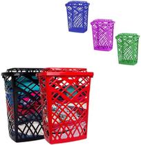Cesto Telado Retangular Para Roupa Com Tampa Colors 30l - Jaguar