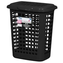 Cesto Telado Roupas Organizador Lavanderia Preto 60 Litros Cesto Telado Roupas Organizador Lavanderia Preto 60 Litros
