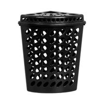 Cesto Telado Triangular 43,7 Litros Com Tampa Preto Cesto Telado Triangular 43,7 Litros Com Tampa Preto