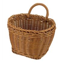 Cesto Tramado Tipo Vime Marrom Multiuso Alça Pendura 18X17Cm