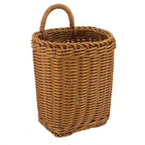 Cesto Tramado Tipo Vime Marrom Multiuso Alça Pendurar 23X15 Cesto Tramado Tipo Vime Marrom Multiuso Alça Pendurar 23X15