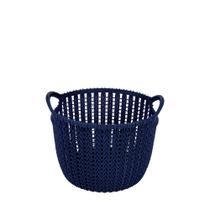 Cesto Trançado Circular P Azul Noite Mor Cesto Trançado Circular P Azul Noite Mor
