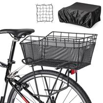 Cesto traseiro para bicicleta CXWXC de grande capacidade com rede de carga e tampa