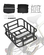 Cesto Traseiro para Bicicleta VEVOR Médio com Rede, Forro e Capa para 45 kg Cesto Traseiro para Bicicleta VEVOR Médio com Rede, Forro e Capa para 45 kg