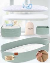 Cesto Troca de Fraldas Toodly Sage Green com Porta-Fraldas para Bebês Cesto Troca de Fraldas Toodly Sage Green com Porta-Fraldas para Bebês