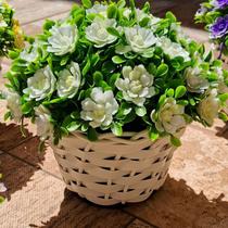 Cesto Vime Cachepot Branco Trançado para Decoração e Arranjo Flor Bucho Artificial Cesto Vime Cachepot Branco Trançado para Decoração e Arranjo Flor Bucho Artificial