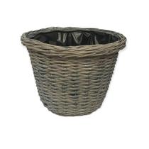 Cesto vime redondo hawi acinzentado forrado p Cesto vime redondo hawi acinzentado forrado p