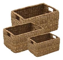 Cestos Cachepot Organizador Natural 30x22x14cm 25x17x12cm 20x12x10cm