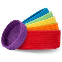 Cestos de armazenamento Cazzon Small Shelf, pacote com 6 caixas de corda de algodão Cestos de armazenamento Cazzon Small Shelf, pacote com 6 caixas de corda de algodão