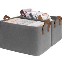 Cestos de armazenamento CHICVITA Large Canvas, pacote com 2 unidades, cinza, 40x28x25cm