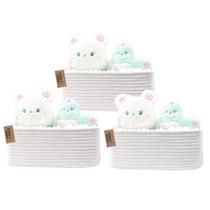 Cestos de armazenamento COMFY-HOMI, corda de algodão 33x22x13 cm, pacote com 3 Cestos de armazenamento COMFY-HOMI, corda de algodão 33x22x13 cm, pacote com 3
