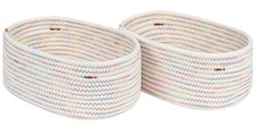 Cestos de armazenamento CubesLand Small Woven, pacote com 2 pontos arco-íris Cestos de armazenamento CubesLand Small Woven, pacote com 2 pontos arco-íris